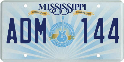 MS license plate ADM144