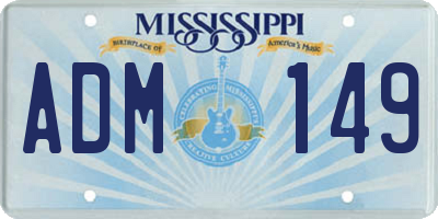 MS license plate ADM149
