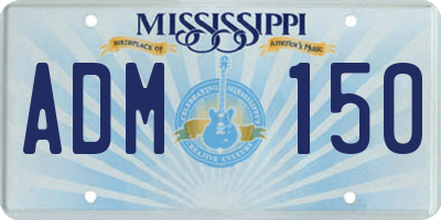 MS license plate ADM150