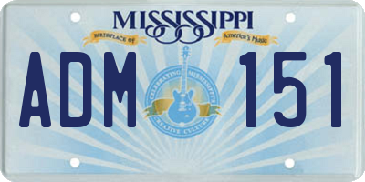 MS license plate ADM151