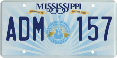 MS license plate ADM157