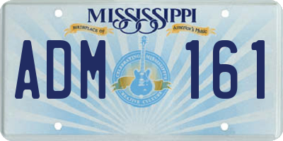 MS license plate ADM161