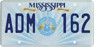 MS license plate ADM162