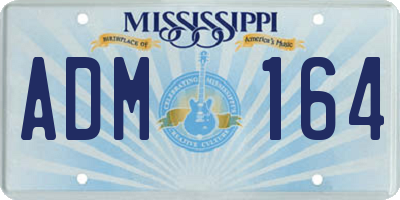 MS license plate ADM164