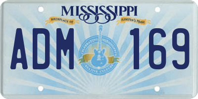 MS license plate ADM169