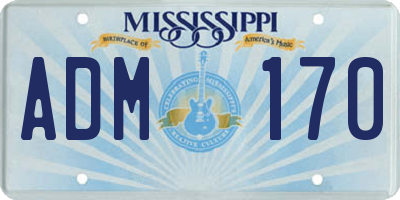 MS license plate ADM170