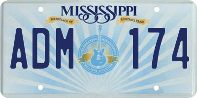 MS license plate ADM174
