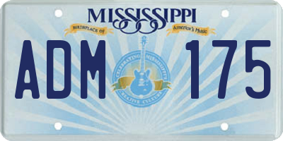 MS license plate ADM175