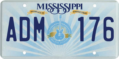 MS license plate ADM176