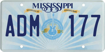 MS license plate ADM177
