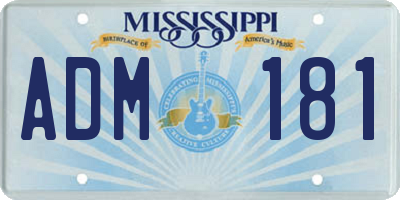 MS license plate ADM181