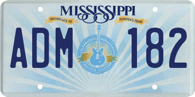 MS license plate ADM182