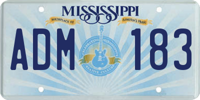 MS license plate ADM183