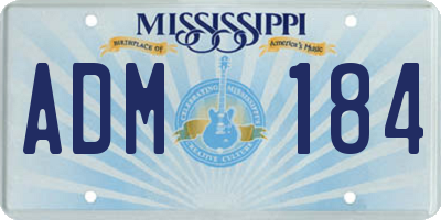 MS license plate ADM184