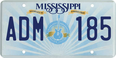 MS license plate ADM185