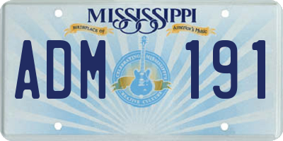 MS license plate ADM191