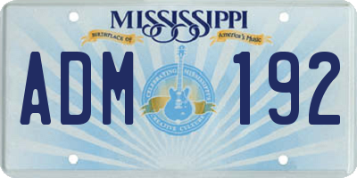 MS license plate ADM192