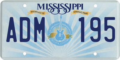 MS license plate ADM195