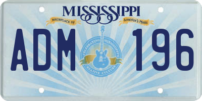 MS license plate ADM196