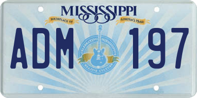 MS license plate ADM197