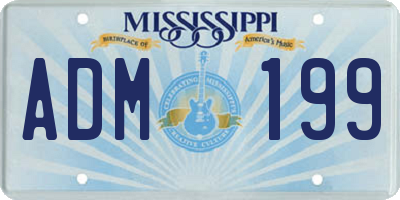 MS license plate ADM199