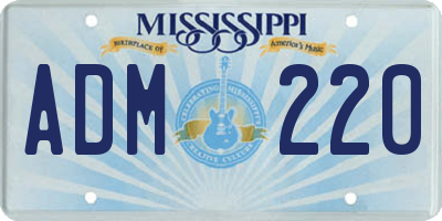 MS license plate ADM220