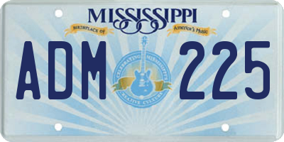 MS license plate ADM225