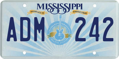 MS license plate ADM242