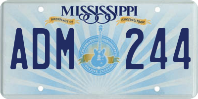MS license plate ADM244