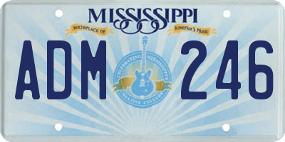 MS license plate ADM246