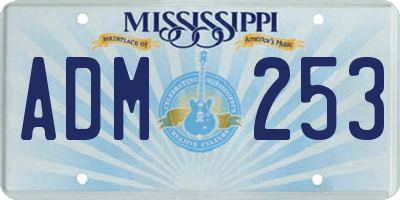 MS license plate ADM253