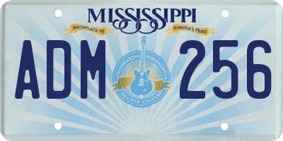 MS license plate ADM256