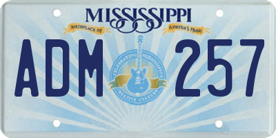 MS license plate ADM257
