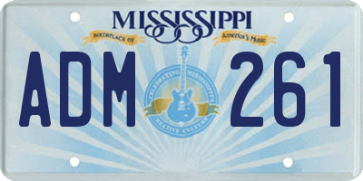 MS license plate ADM261