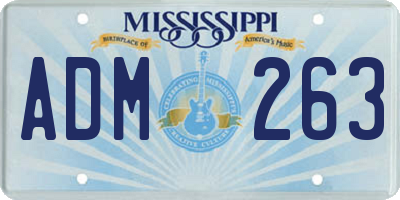 MS license plate ADM263