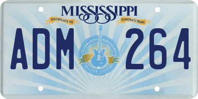 MS license plate ADM264
