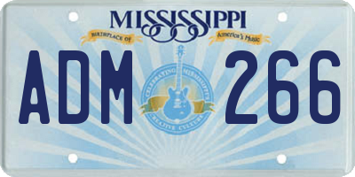 MS license plate ADM266
