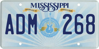 MS license plate ADM268
