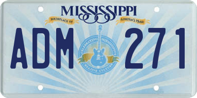 MS license plate ADM271