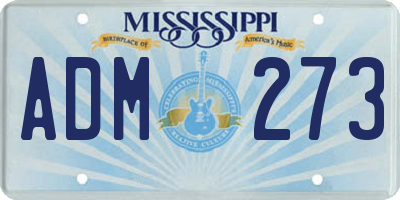 MS license plate ADM273