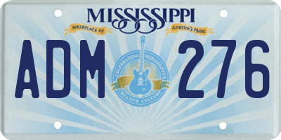 MS license plate ADM276