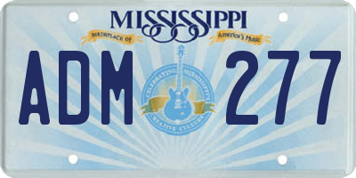 MS license plate ADM277