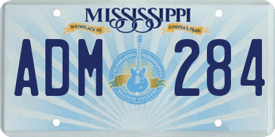 MS license plate ADM284