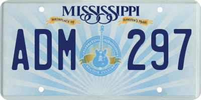 MS license plate ADM297