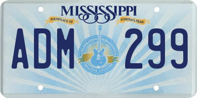 MS license plate ADM299