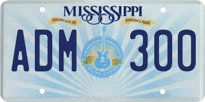 MS license plate ADM300
