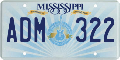 MS license plate ADM322