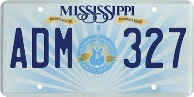 MS license plate ADM327