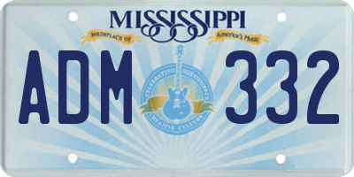 MS license plate ADM332