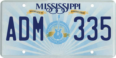 MS license plate ADM335